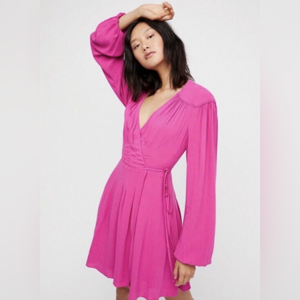 Free People Double Life Mini Wrap Dress